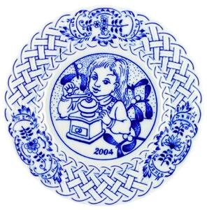 Český porcelán Cibulák Reliéfní závěsný výroční talíř 2004