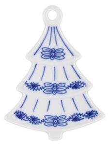 Český porcelán Cibulák Vánoční ozdoba - stromeček 8,5 x 6,3 cm