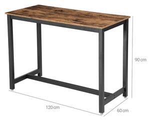 Barový stolek BARTIS 120x60 cm hnědá/černá