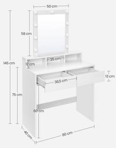 Toaletní stolek LADA 80x40 cm bílá