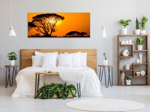 Obraz skleněný západ slunce Afrika Keňa - 50 x 70 cm