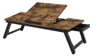 Polohovatelný stolek na počítač do postele LAT 71x35 cm hnědá/černá