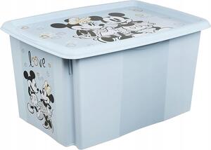 Úložný box na hračky Keeeper Mickey a Minnie, světle modrý, 45 l