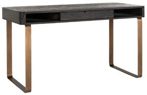 Černo mosazný dubový pracovní stůl Richmond Blackbone 140 x 60 cm