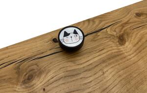 In-Design Nábytková knopka Bianco černá, motiv kočky V102