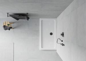 Mexen SLIM - Obdélníková sprchová vanička 120x70x5cm + černý sifon, bílá, 40107012B
