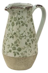 Keramický dekorační džbán se zelenými květy Jenia M - 20*14*25 cm