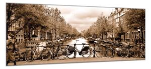 Obraz skleněný centrum Amsterdamu - 30 x 60 cm