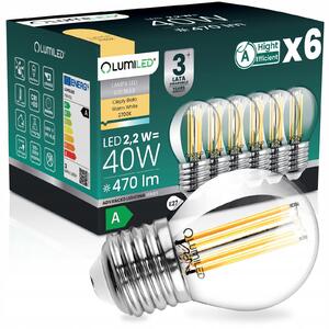 LED žárovka Lumiled E27 2,2 W 470 lm 2700 K 6 ks kulička
