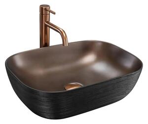 REA-U6384 - Umyvadlo na desku BELINDA 33x46,5 cm keramika/černá/hnědá