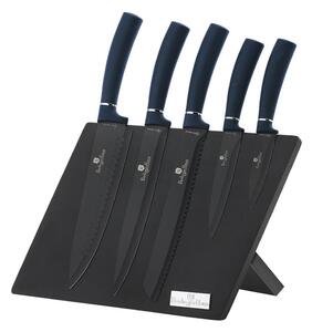 BerlingerHaus - Sada nerezových nožů s magnetickým stojanem 6 ks modrá/černá BH0020