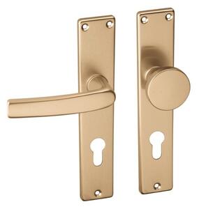 AC-T SERVIS Dveřní klika LARA bronz - hranaté štítové kování 72 mm Provedení štítu: Koule/klika - levá