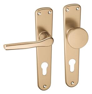 AC-T SERVIS Dveřní klika MONET bronz - hranaté štítové kování 72 mm Provedení štítu: Koule/klika - levá
