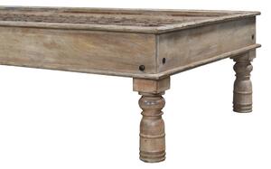 Konferenční stolek ze starých dveří se sklem, mangové dřevo, 169x93x45cm