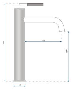 REA-B7802 - Umyvadlová baterie ARGON 29,5 cm broušená zlatá