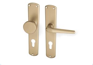 AC-T SERVIS Dveřní klika MONTE bronz - hranaté štítové kování 72 mm Provedení štítu: Koule/klika - pravá