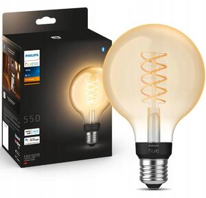 LED žárovka Globe E27 G95 7,2W Filament Philips Hue White Bluetooth Zigbee