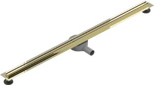 MEXEN Flat nerezový sprchový žlab s rotačním 360° sifonem 160 cm, vzor SLIM, zlatá, 1541160