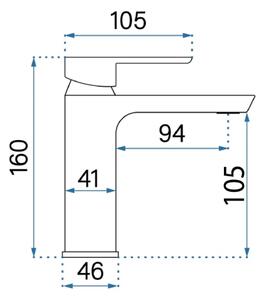 REA-B6410 - Umyvadlová baterie ARGUS 16 cm broušená zlatá