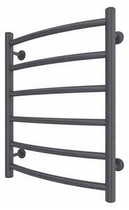 Koupelnový žebříkový radiátor INOX CLASSIC 120W/230V 57x43 cm nerez/antracit