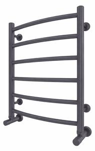 Koupelnový žebříkový radiátor INOX CLASSIC 120W/230V 57x43 cm nerez/antracit