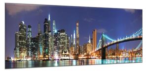 Obraz skleněný město New York Manhattan - 100 x 150 cm
