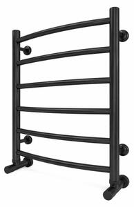 Koupelnový žebříkový radiátor INOX CLASSIC 120W/230V 57x43 cm nerez/černá