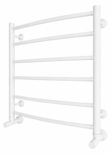 Koupelnový žebříkový radiátor INOX CLASSIC 122W/230V 57x53 cm nerez/bílá