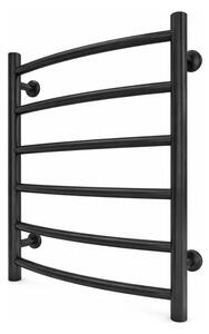 Koupelnový žebříkový radiátor INOX CLASSIC 120W/230V 57x43 cm nerez/černá