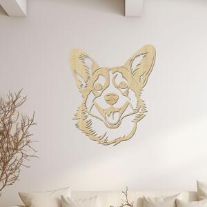 Dřevo života Dřevěná dekorace na stěnu psa Corgi hlava Rozměry (cm): 34x40, Barevný vzor: Javor