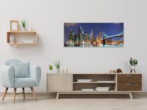 Obraz skleněný město New York Manhattan - 30 x 60 cm