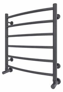 Koupelnový žebříkový radiátor INOX CLASSIC 122W/230V 57x53 cm nerez/antracit