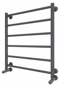 Koupelnový žebříkový radiátor INOX FLAT 122W/230V 57x43 cm nerez/antracit