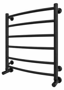 Koupelnový žebříkový radiátor INOX CLASSIC 122W/230V 57x53 cm nerez/černá