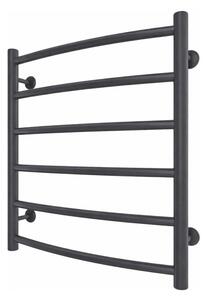 Koupelnový žebříkový radiátor INOX CLASSIC 122W/230V 57x53 cm nerez/antracit