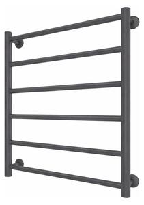 Koupelnový žebříkový radiátor INOX FLAT 122W/230V 57x43 cm nerez/antracit