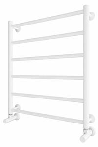 Koupelnový žebříkový radiátor INOX FLAT 122W/230V 57x43 cm nerez/bílá