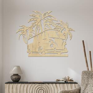 Dřevo života | Dřevěná dekorace na zeď HOLIDAY CAR | Rozměry (cm): 40x30 | Barva: Bílá