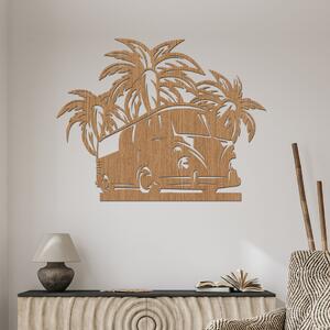 Dřevo života | Dřevěná dekorace na zeď HOLIDAY CAR | Rozměry (cm): 40x30 | Barva: Světlý dub
