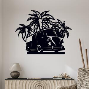 Dřevo života | Dřevěná dekorace na zeď HOLIDAY CAR | Rozměry (cm): 80x60 | Barva: Černá