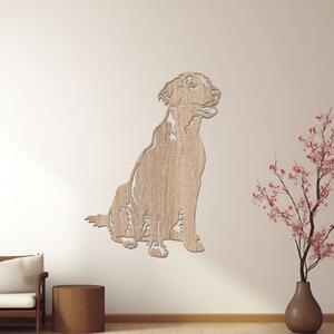 Dřevo života | Dřevěný obraz psa Flat coated retriever | Rozměry (cm): 30x40 | Barva: Černá