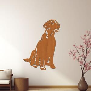 Dřevo života | Dřevěný obraz psa Flat coated retriever | Rozměry (cm): 30x40 | Barva: Světlý dub