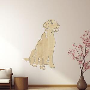 Dřevo života | Dřevěný obraz psa Flat coated retriever | Rozměry (cm): 30x40 | Barva: Světlý dub