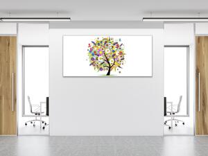 Obraz skleněný květinový strom na bílém pozadí - 30 x 60 cm