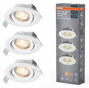 Sada x3 LED podomítkové svítidlo Spot 4.9W 400lm 2700K Spot Recess Osram