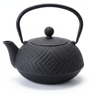 KONVICE LITINOVÁ ZÁZVOROVÁ S VAŘIČEM 900 ML KAMIN ČERNÁ S JAPONSKÝM SÍTKEM