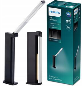 PHILIPS LED Stolní Lampa 5W Školní USB 4000K AMBER Stmívatelná Černá