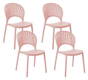 Sada 4 jídelních židlí růžové OSTIA