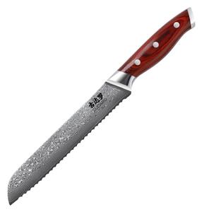 Gudaro-Damaškový kuchyňský nůž na pečivo KENSHO 8", 67 vrstev oceli, délka 20 cm