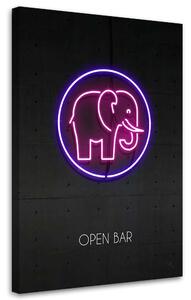 Obraz na plátně Neonový slon - Rubiant Rozměry: 40 x 60 cm